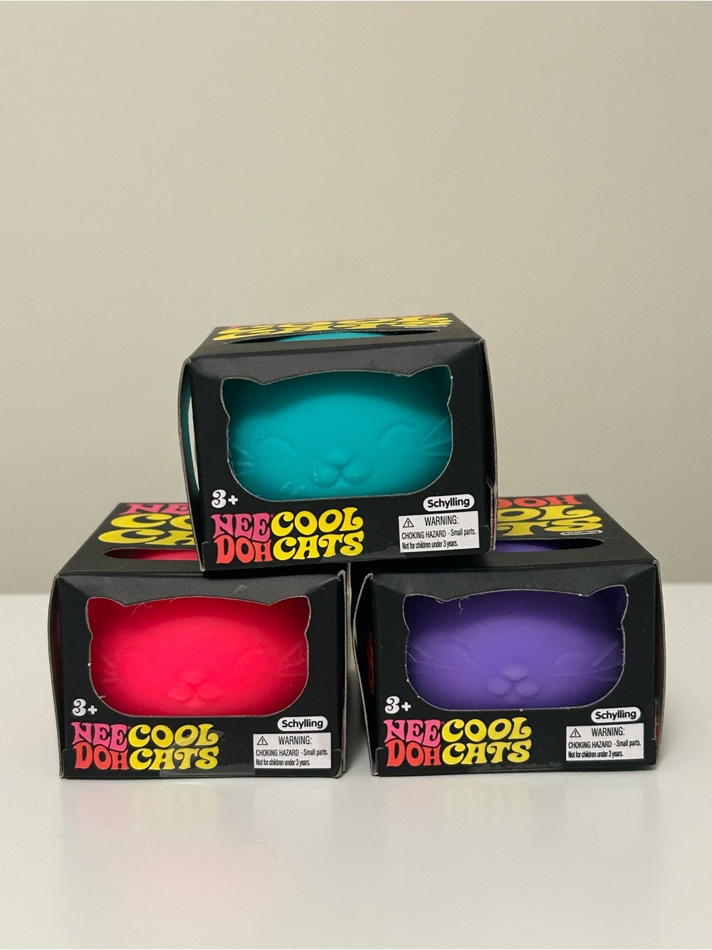 Needoh Neon Cool Doh Cats Toy - Teal, Pink, Purple